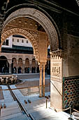 Alhambra  The Court of the Lions (Patio de los Leones). A panel of stucco with Kufic calligraphy and vegetal decoration (ataurique). 